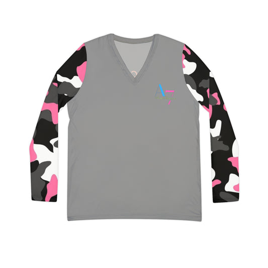 A7 😇Women's Long Sleeve V-neck Shirt (AOP)