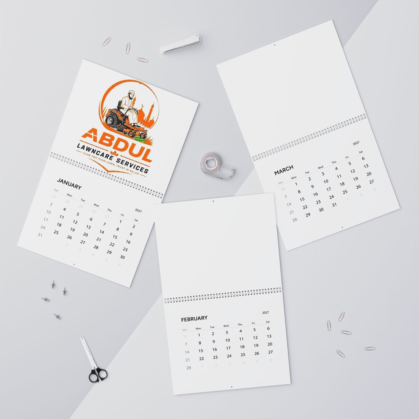 Abdul Lawncare calendar (2027)