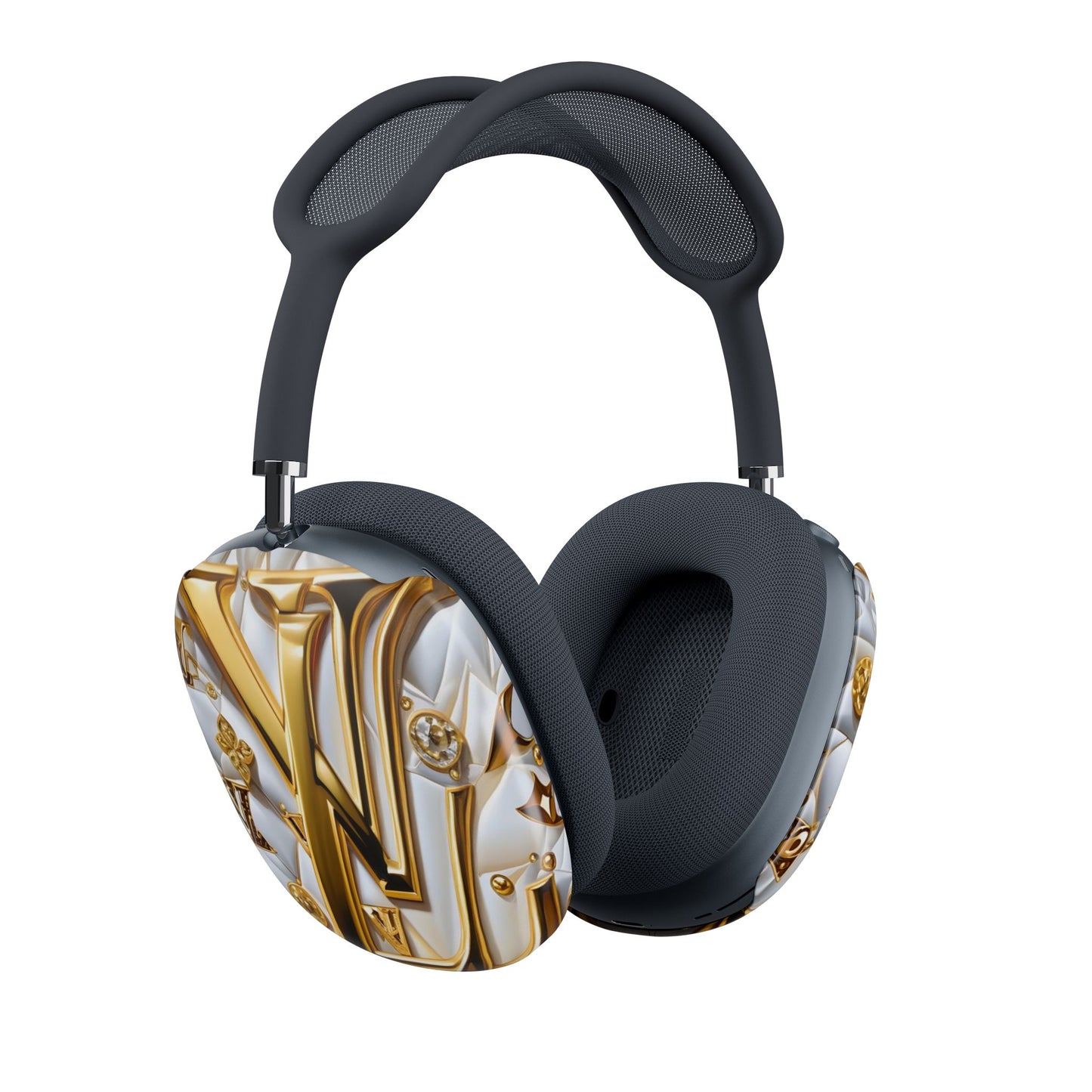 AirPod Max Case — Luxury Gold Monogram Ear Cup Covers
