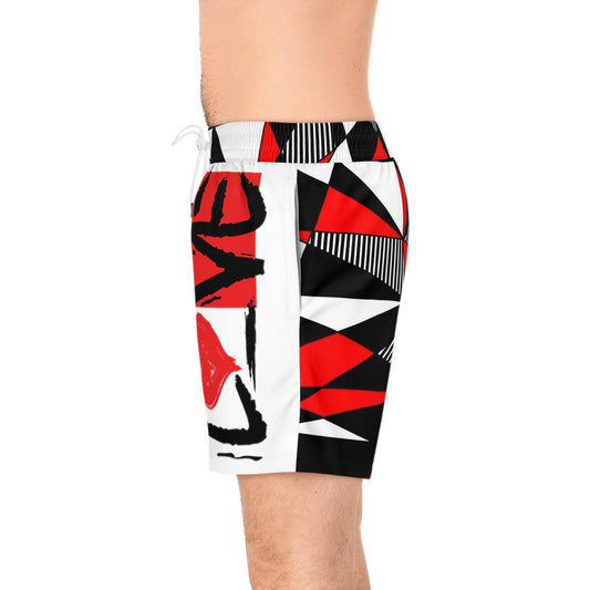 Sean Breed “GeoMetric L❤️VE” Mid-Length Swim Shorts