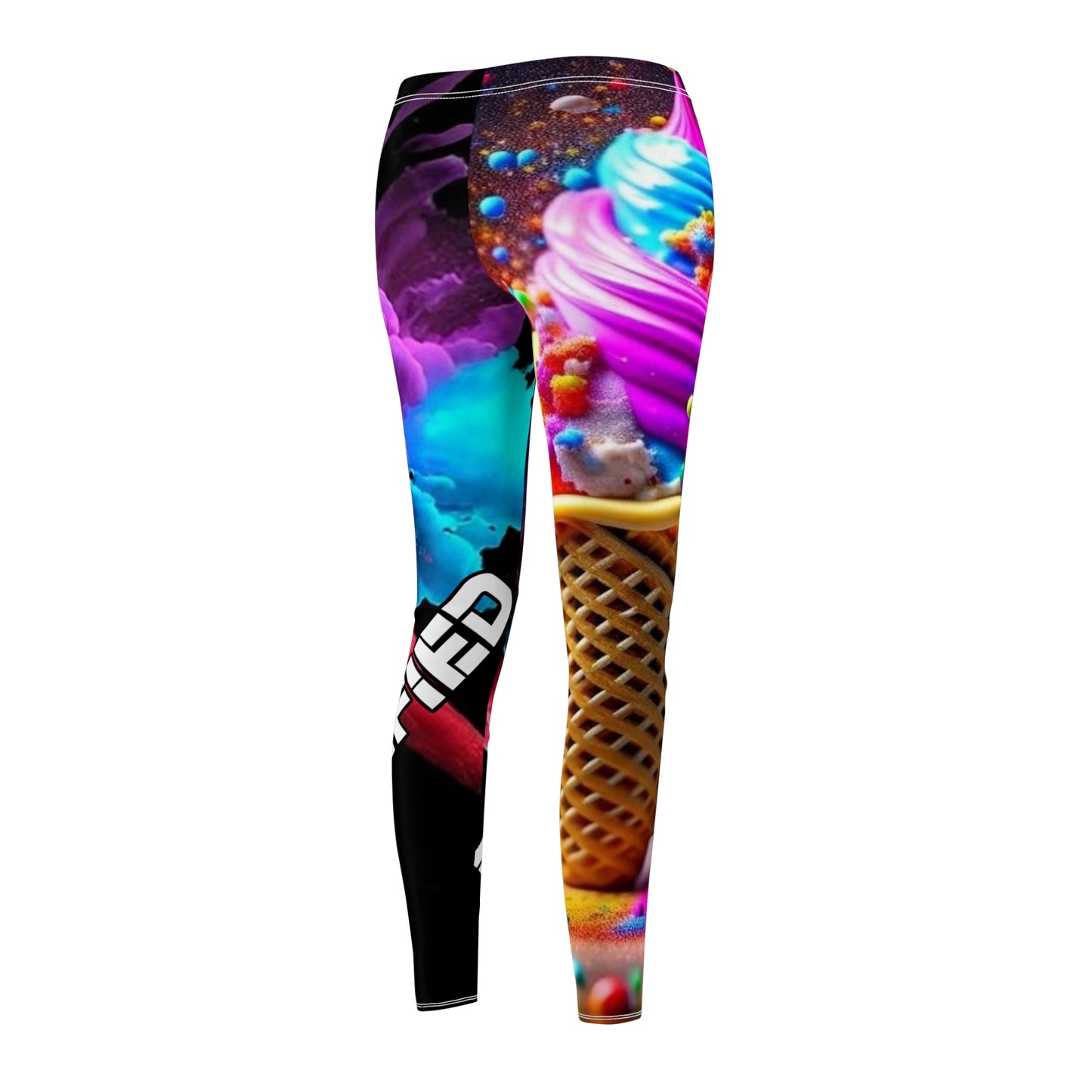 "Unicorn Ice Cream ZaZa" Women's Cut & Sew Casual Leggings (AOP)