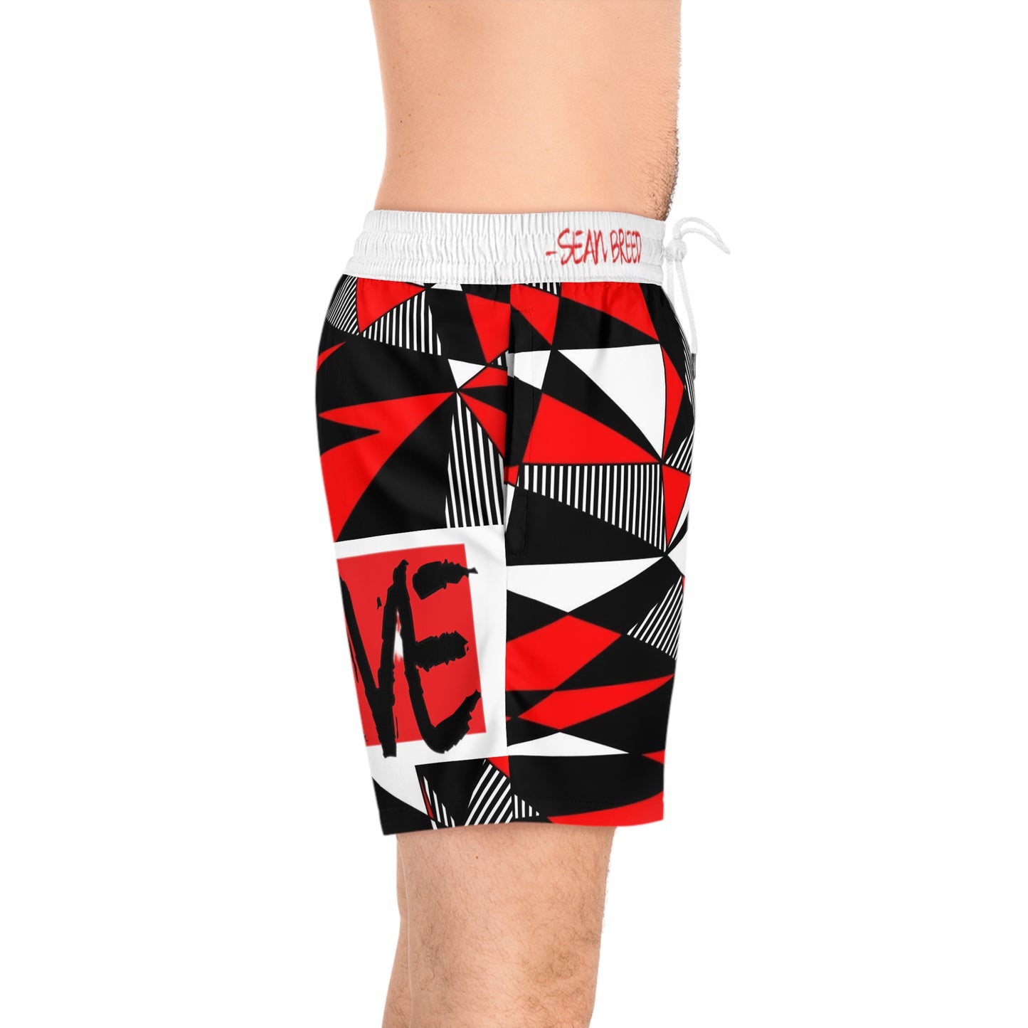 Sean Breed “GeoMetric L❤️VE” Mid-Length Swim Shorts