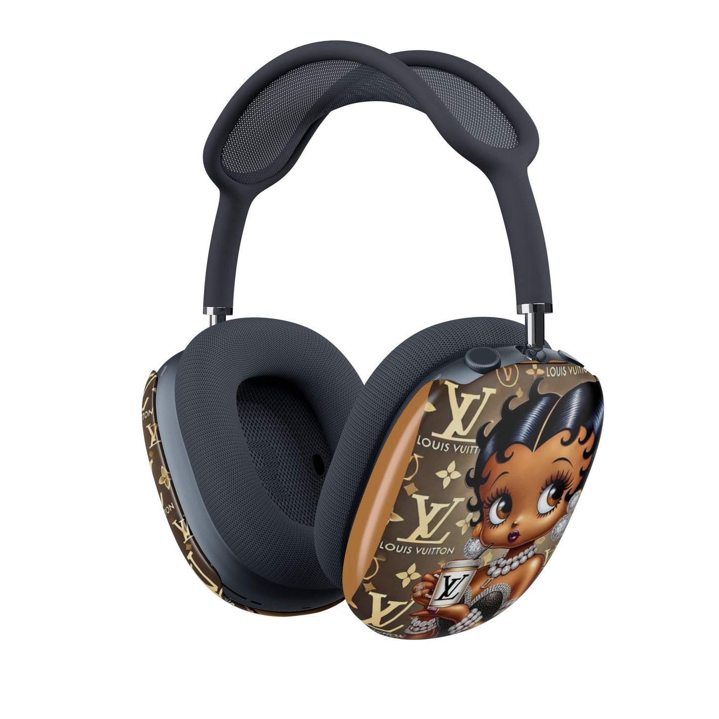 Betty Boop Luxe Monogram AirPods Max Case — Designer Cartoon Headphone Covers