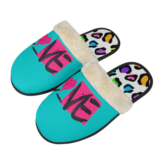 Pink L❤️VE Unisex Non Slip EVA Warm Slippers