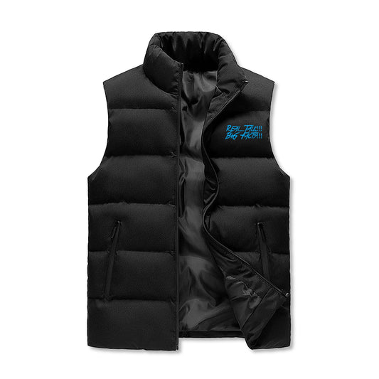 REAL TALK!!! BIG FACTS!!! Warm Stand Collar Zip Up Puffer Vest