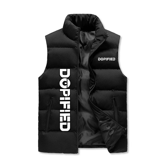 Mens Warm Stand Collar Zip Up Puffer Vest