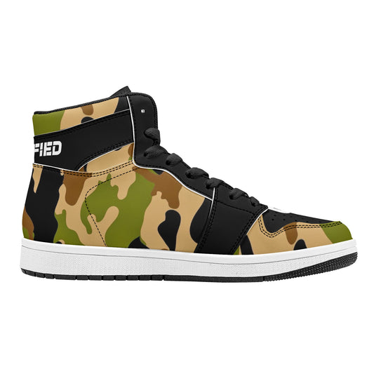Mens High Top DOPiFiED CAMO Leather Sneakers