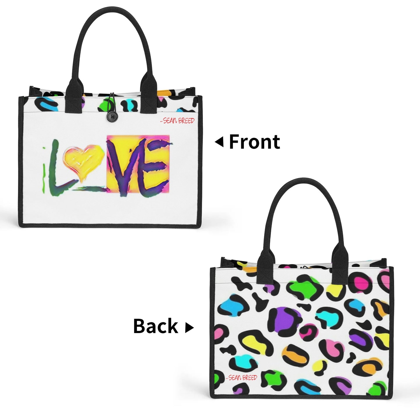 Sean Breed LOVE Color Camo Canvas Tote Bag