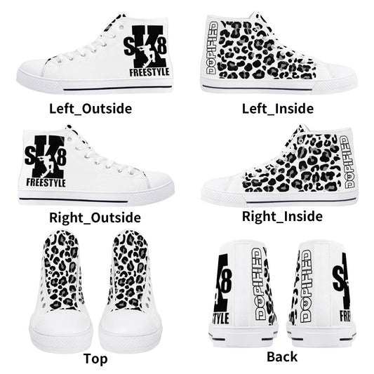 Womens Sk8 Freestyle “Leopard” High Top Canvas Shoes