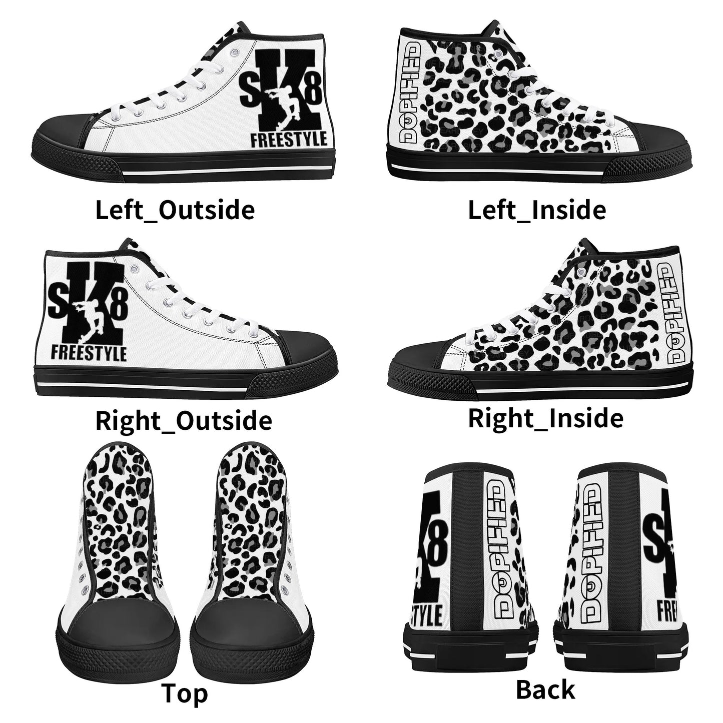 Womens Sk8 Freestyle “Leopard” High Top Canvas Shoes