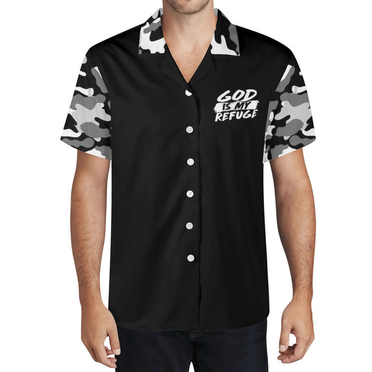 Mens God is my Refuge DOPiFiED Casual Hawaiian Shirt