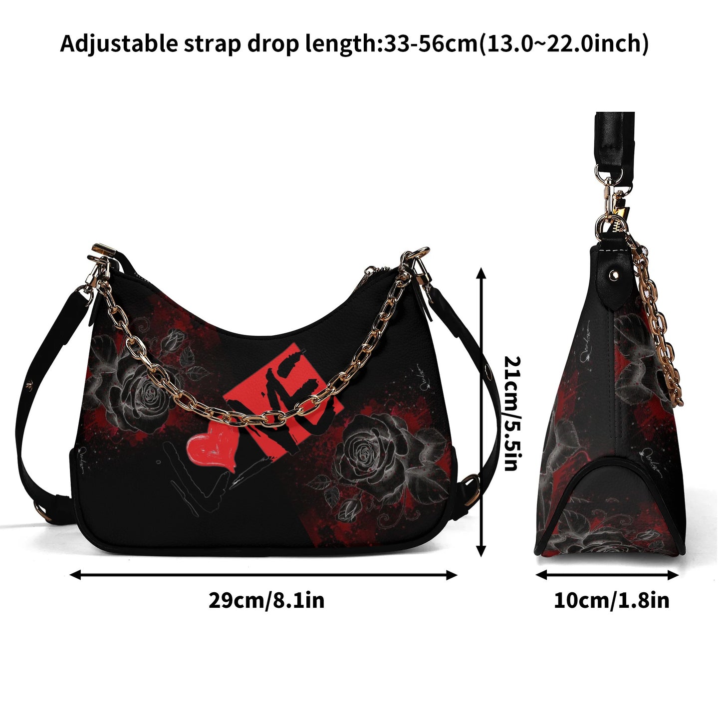 Sean Breed Lady PU Cross-body Bag With Chain Decoration