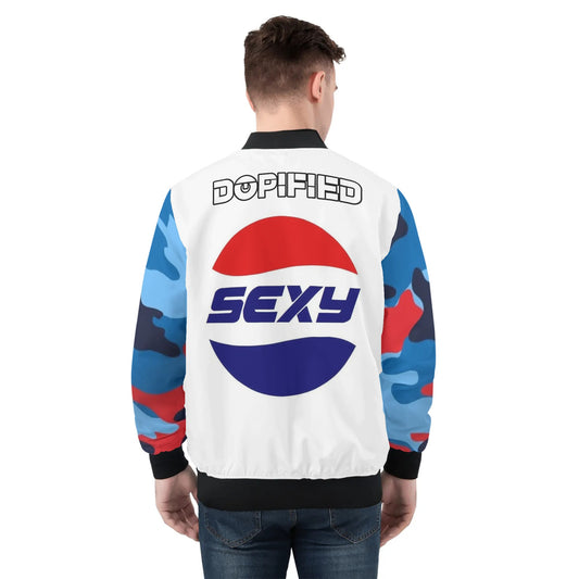 Mens All Over Print Zip Bomber Jacket