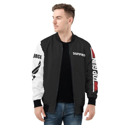 Mens Air Force Top Gun DOPiFiED Edition Zip Bomber Jacket