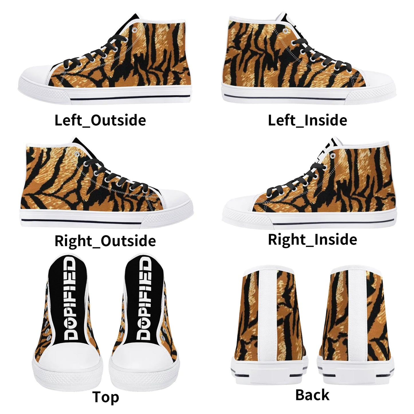 Mens DOPiFiED Tiger Stripe High Top Chucks