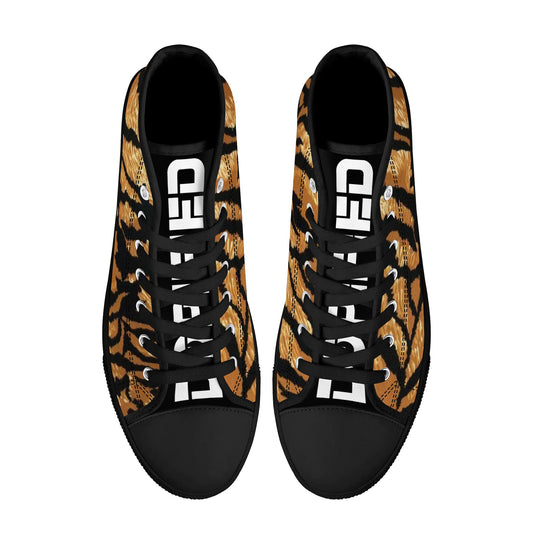 Mens DOPiFiED Tiger Stripe High Top Chucks