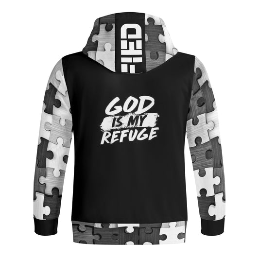 Adult DOPiFiED Puzzle Full Zip Turtleneck Hoodie Streetwear