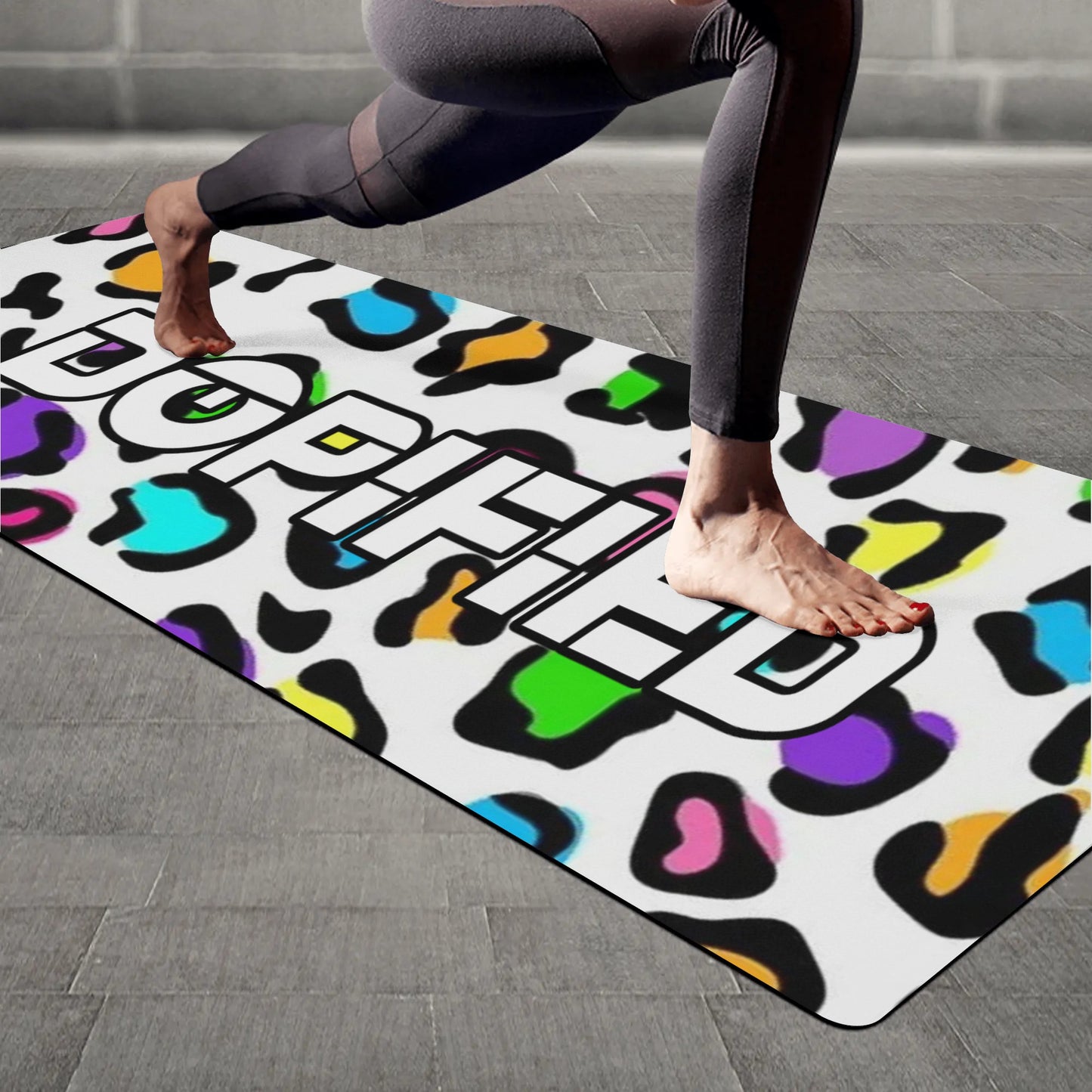 DOPiFiED Color Leopard 4mm Rubber Yoga Mat