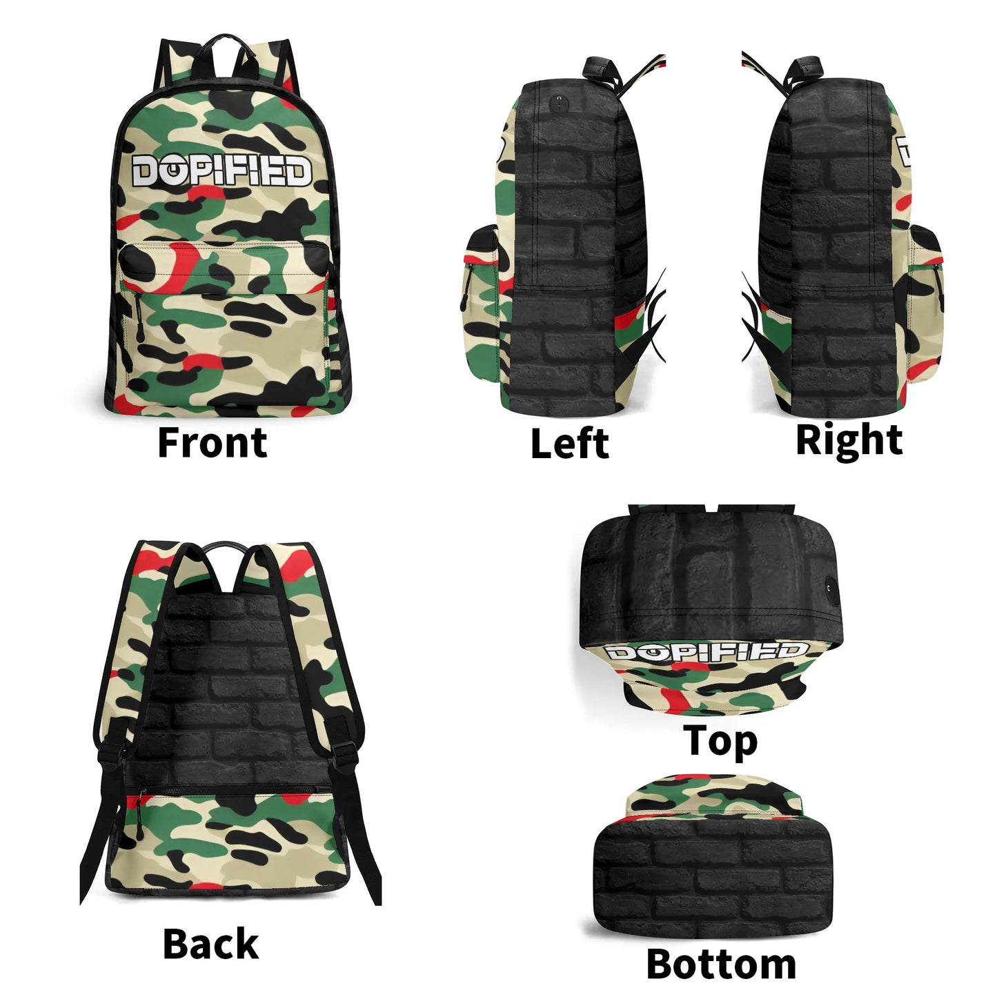 Brick & Camo 17 Inch Twill (PU) DOPiFiED Backpack