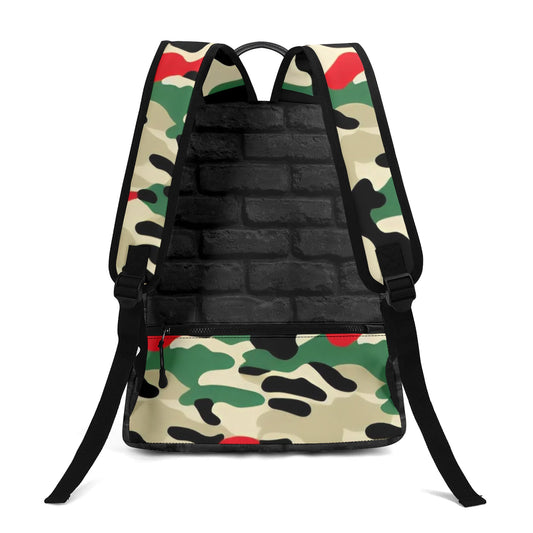Mochila DOPiFiED de sarga de 17 pulgadas (PU) con diseño de ladrillo y camuflaje