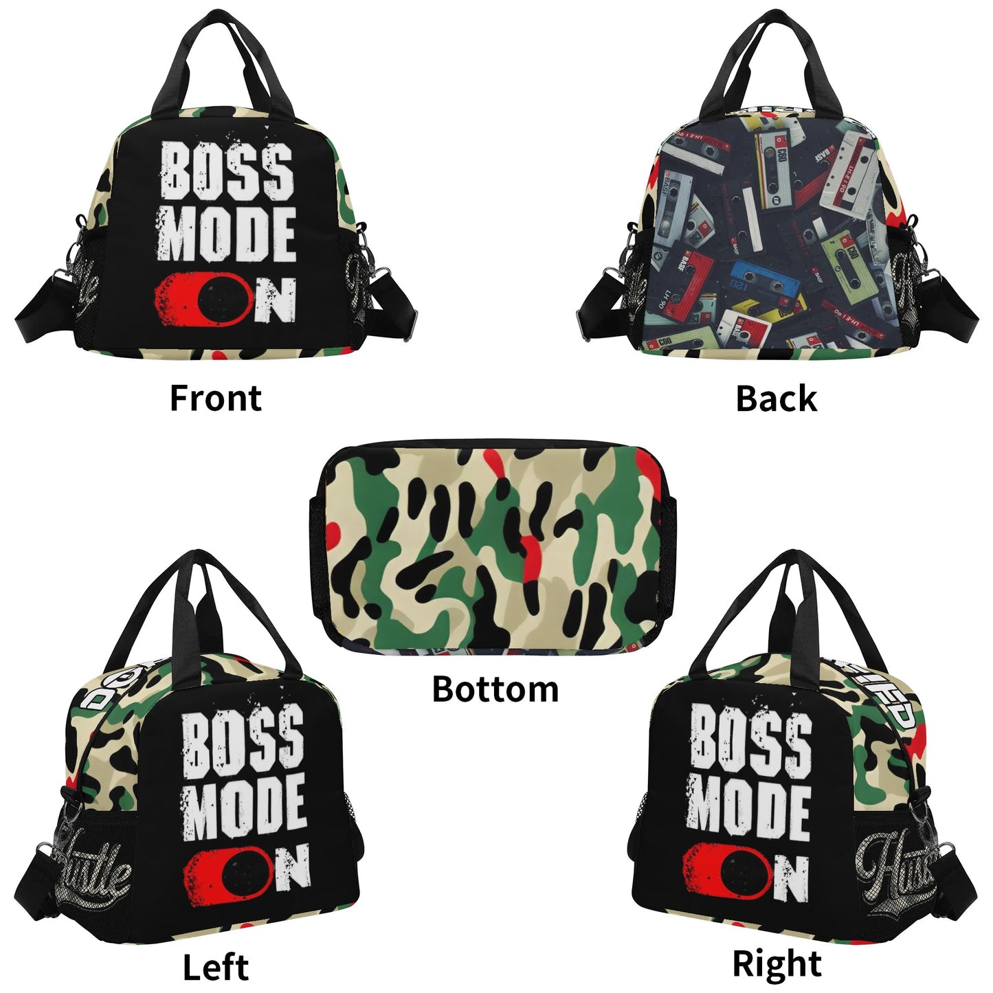Bolsa para el almuerzo con estampado de camuflaje Hustle de DOPiFiED