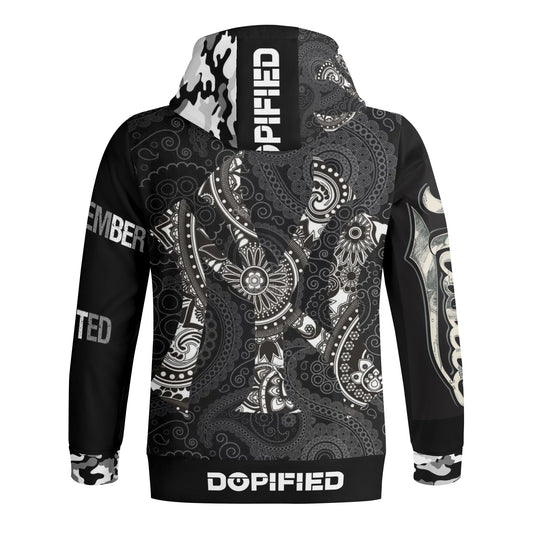 NY Hustle DOPiFiED Edition Full Zip Turtleneck Hoodie Streetwear