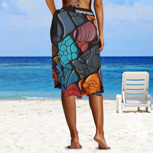 Womens DOPiFiED Swimsuit Cover Up Ruffle Tie Side Beach Sarong Wrap Maxi Skirt