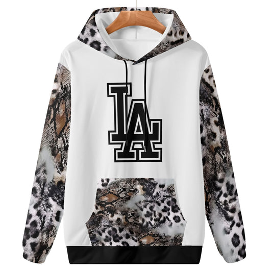 Sudadera ligera con capucha de piel de serpiente y leopardo para hombre