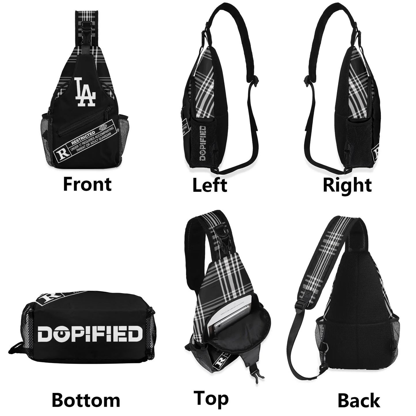 LA DOPiFiED Chest Crossbody Bag with Adjustable Strap