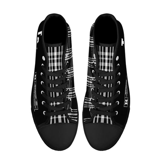 Mens LA Plaid High Top Canvas Sneakers