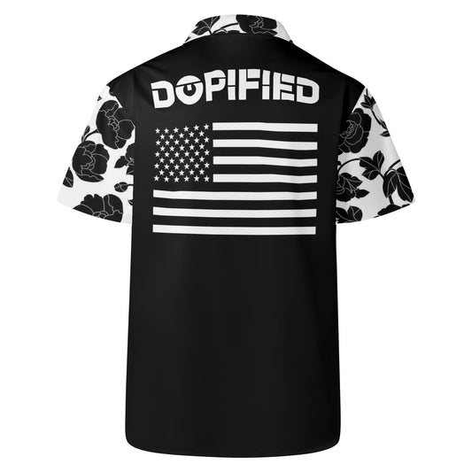 Mens LA USA Floral Casual Hawaiian Shirt