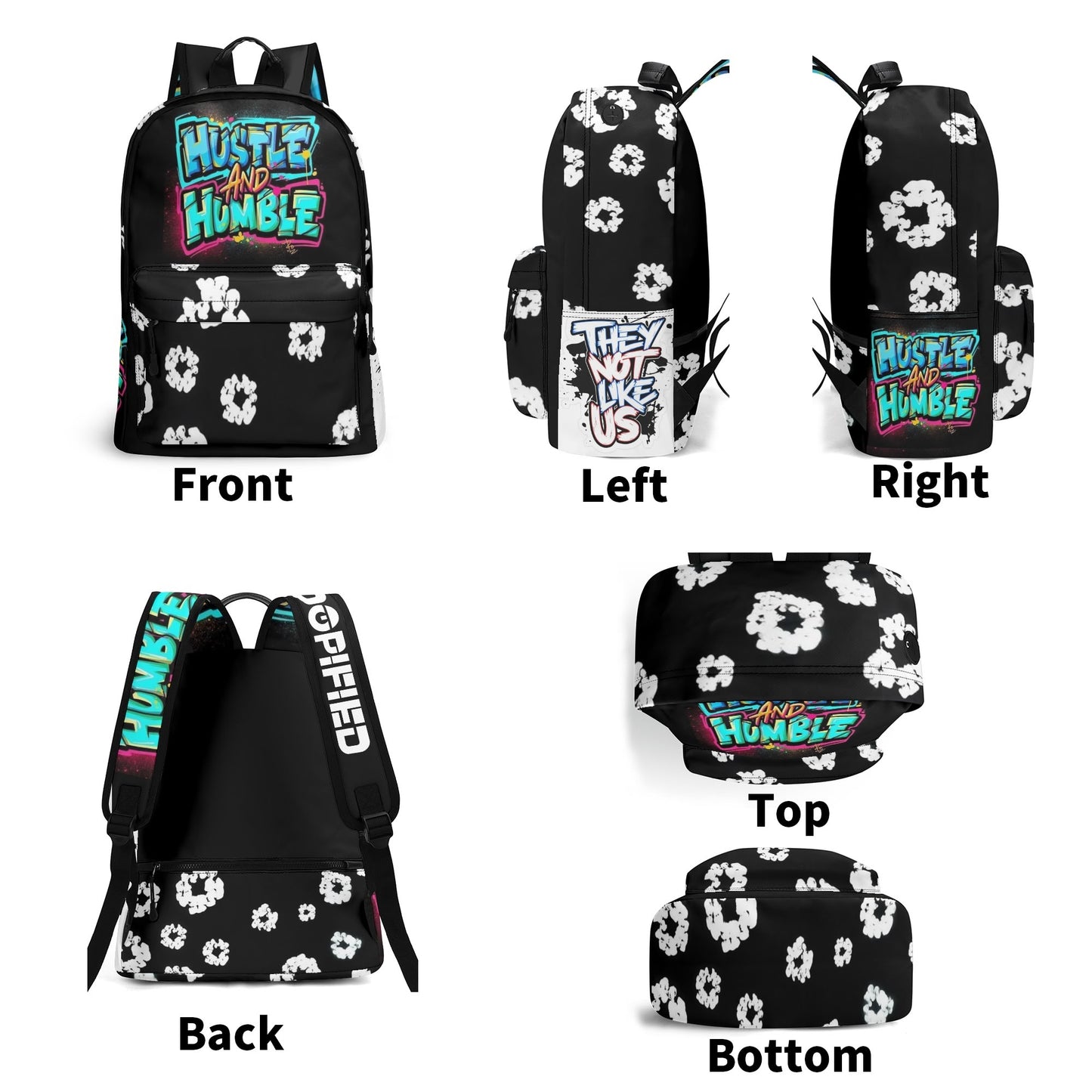 Hustle Humble 17 Inch Twill (PU) Leather School Backpack