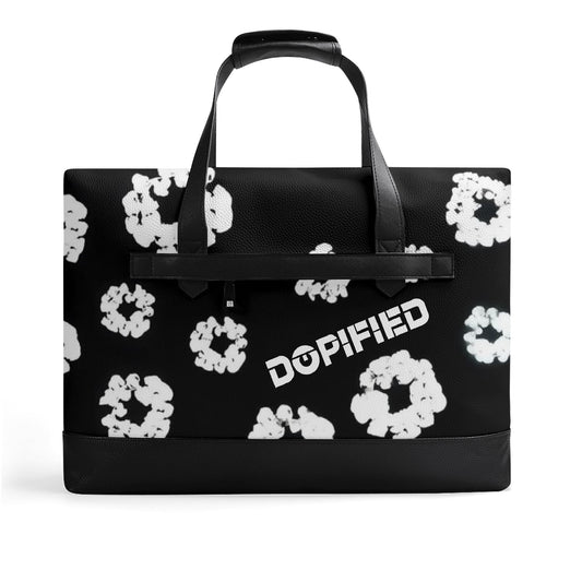 Mens DOPiFiED floral Trend PU Leather Briefcase Waterproof Business Bag
