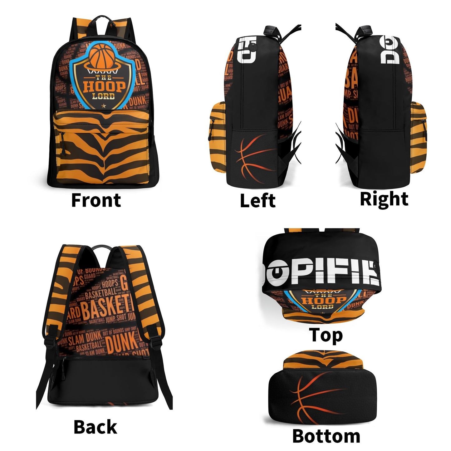 Hoop Lord jr 17 Inch Twill (PU) Leather School Backpack