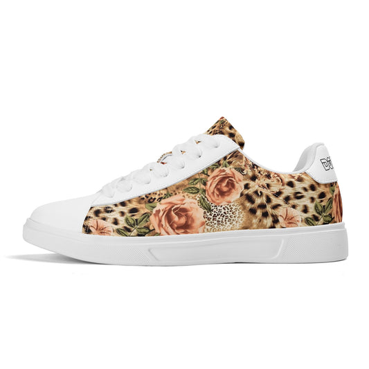 Adult DOPiFiED Floral Low Top Leather Skateboard Shoes