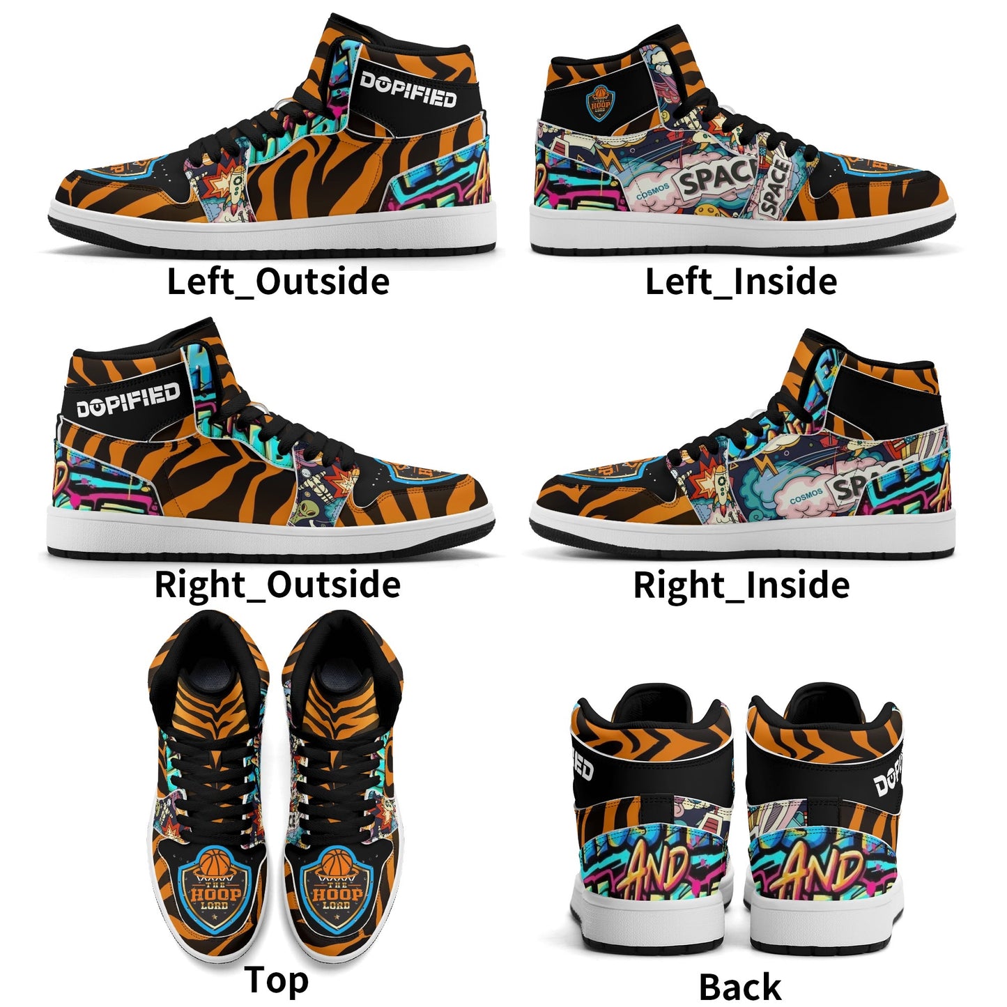 Mens Hoop Lords DOPiFiED Edition Premium PU Leather High Top Sneakers-V2