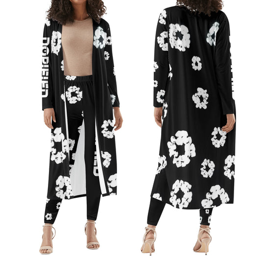 Womens Long Sleeve Viral Floral Cardigan and Leggings Sets