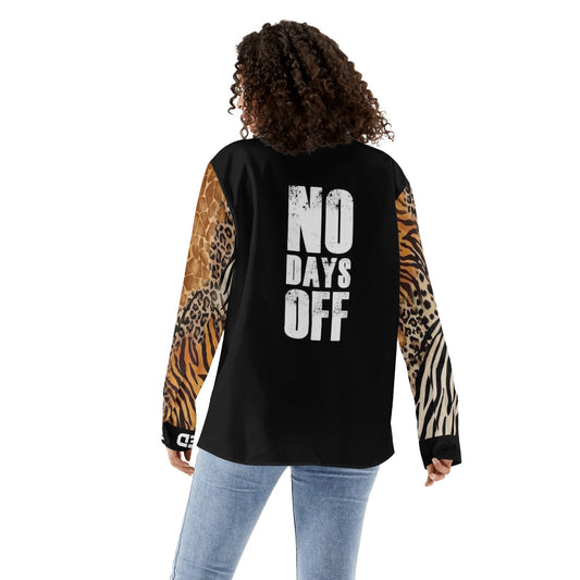 Womens DOPiFiED No days off, Animal Safari Casual Long Sleeve Button Down Shirt