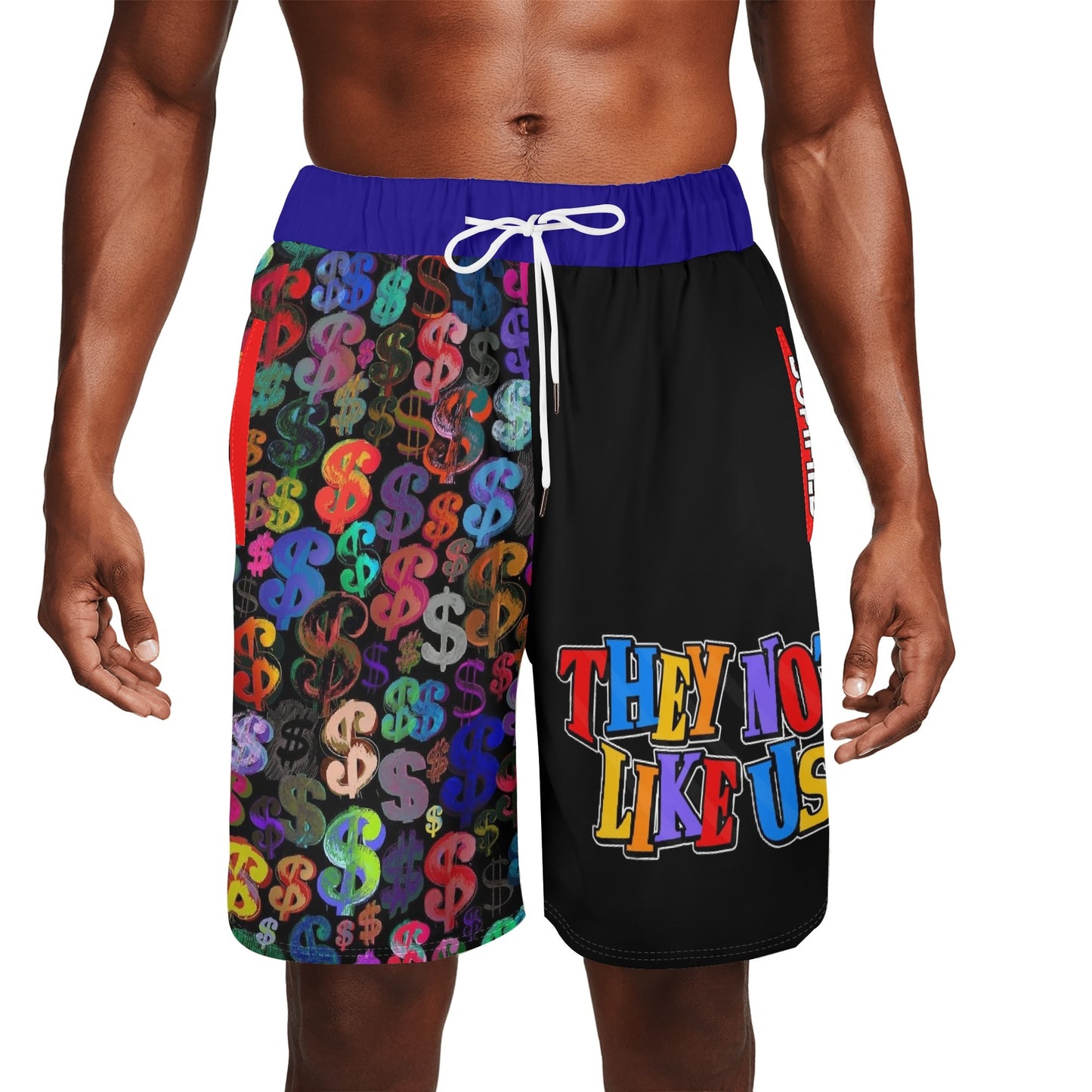 Mens Not Like Us Basketball Mesh Shorts Sea Life Swim Trunks