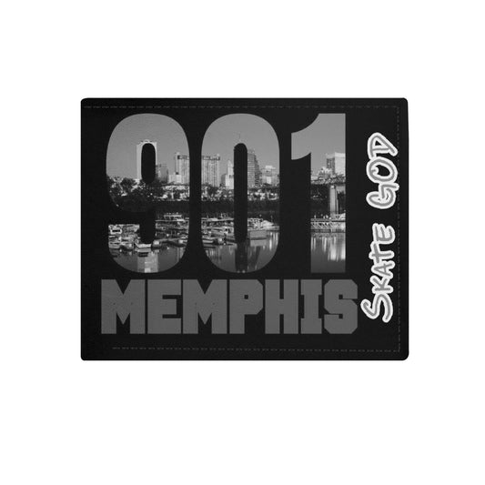 901 Memphis Skate God Minimalist Top-Grain Leather Wallet Paper Folded Wallet