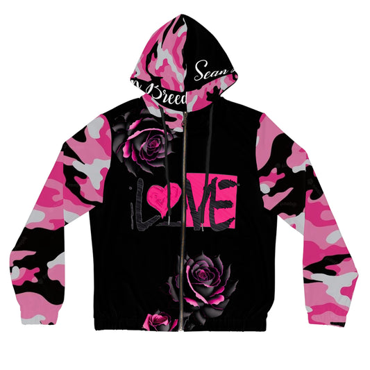 Sean Breed "L💗VE PinkVibe Camo" Women’s Full-Zip Hoodie