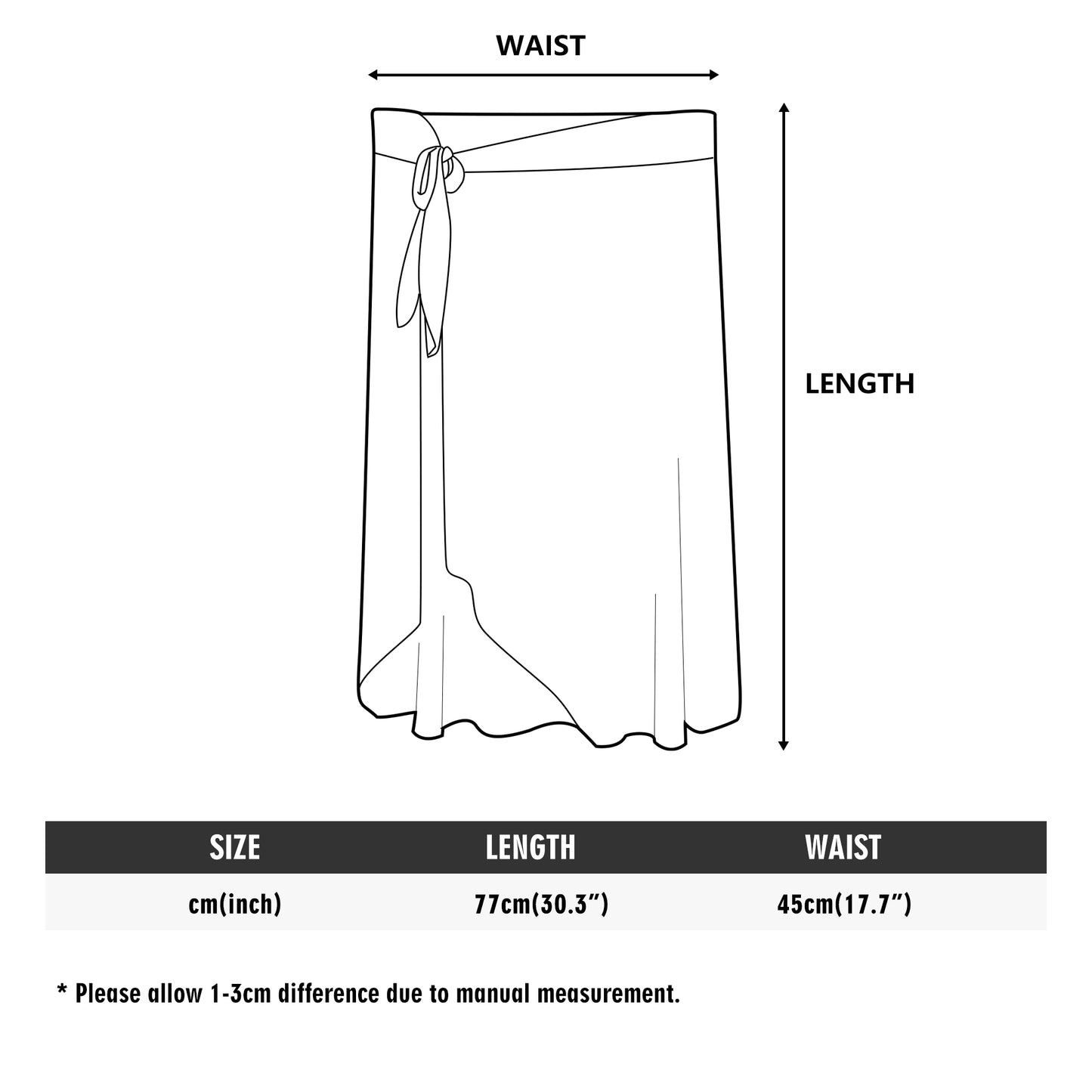 Womens DOPiFiED Swimsuit Cover Up Ruffle Tie Side Beach Sarong Wrap Maxi Skirt