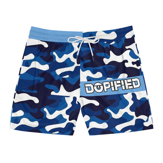 Men's DOPiFiED Navy Camo Mid-Length Swim Shorts (AOP)
