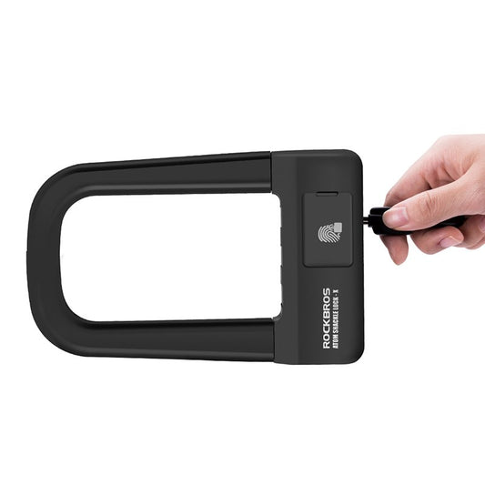 ROCKBROS Bike Bicycle Lock Anti-Theft Bike Motorcycle Lock Fingerprint Lock MTB Road Folding Cycling U Lock Bicycle Accessorie