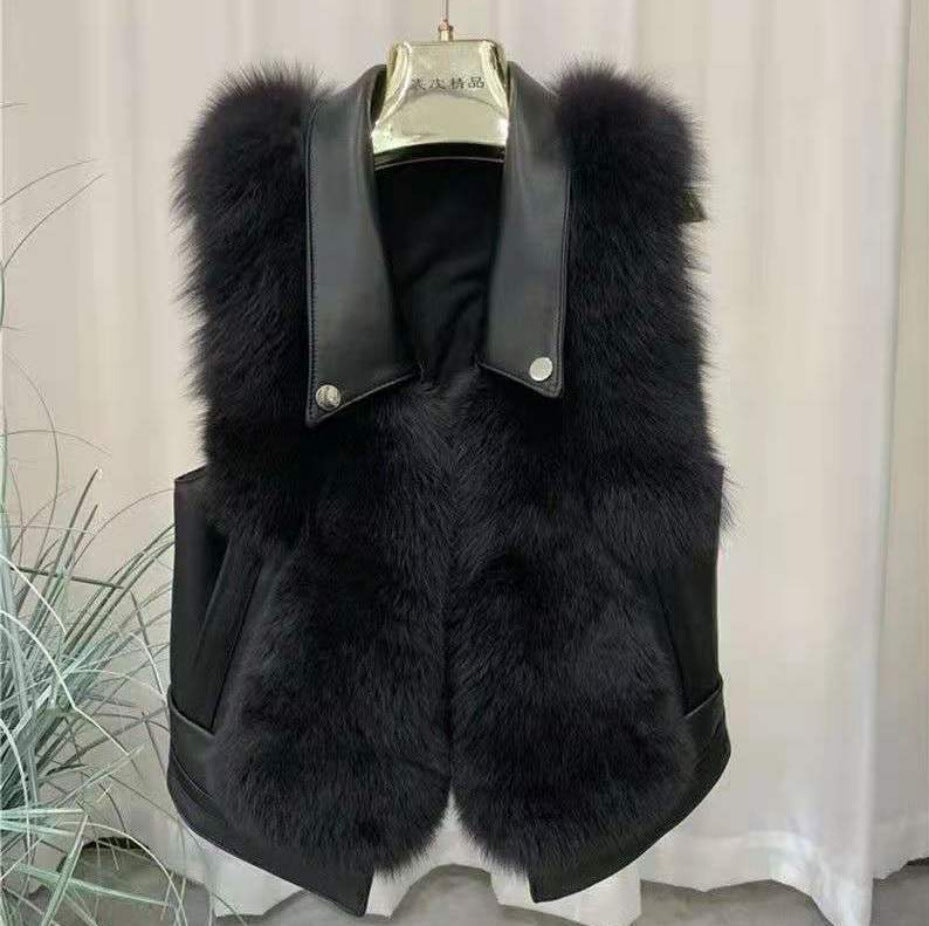 Women's Korean Style Slim Vest Imitation fur