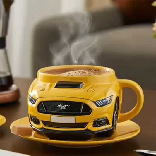 Car-Shaped Stainless Steel Coffee Mug – Handmade, Durable, Novelty Office Cup, Ideal Gift for Car Fans