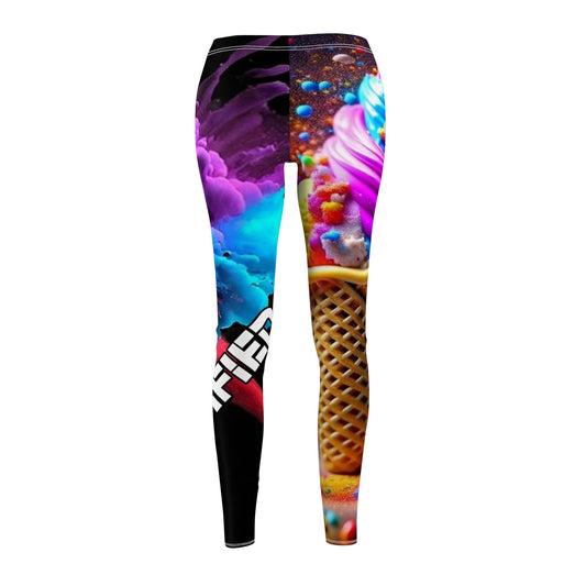 "Unicorn Ice Cream ZaZa" Women's Cut & Sew Casual Leggings (AOP)
