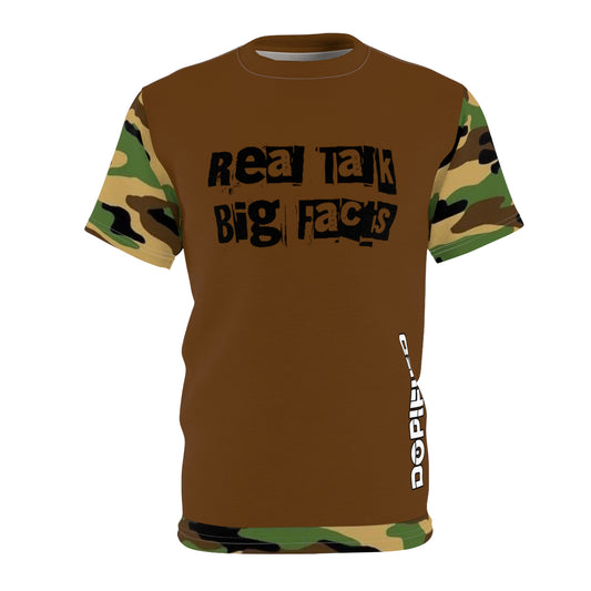 “Real Talk‼️ Big Facts‼️” Camo Unisex Cut & Sew Tee