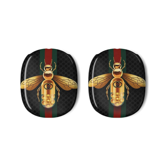 Bee Stripe AirPod Max Case — Luxury Gold Bee Design Headphone Covers