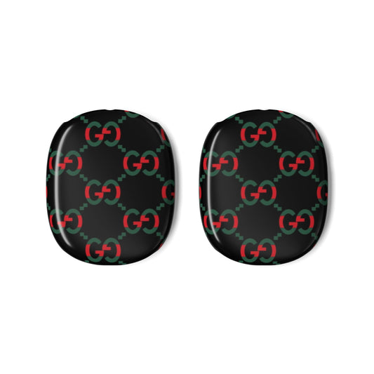 Designer AirPod Max Cases — Black Red & Green Graphic Ear Cup Covers